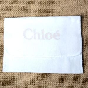 CHLOE EUC DUST BAG white with light gray/beige, foldover flap Small 6.5"…